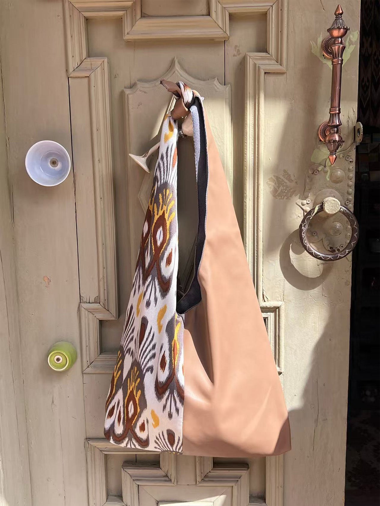 Coffee Brown Adras Bag - PU Blend, Earthy Elegance