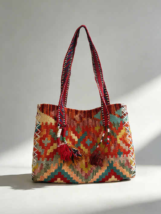 Handmade wool carpet bags