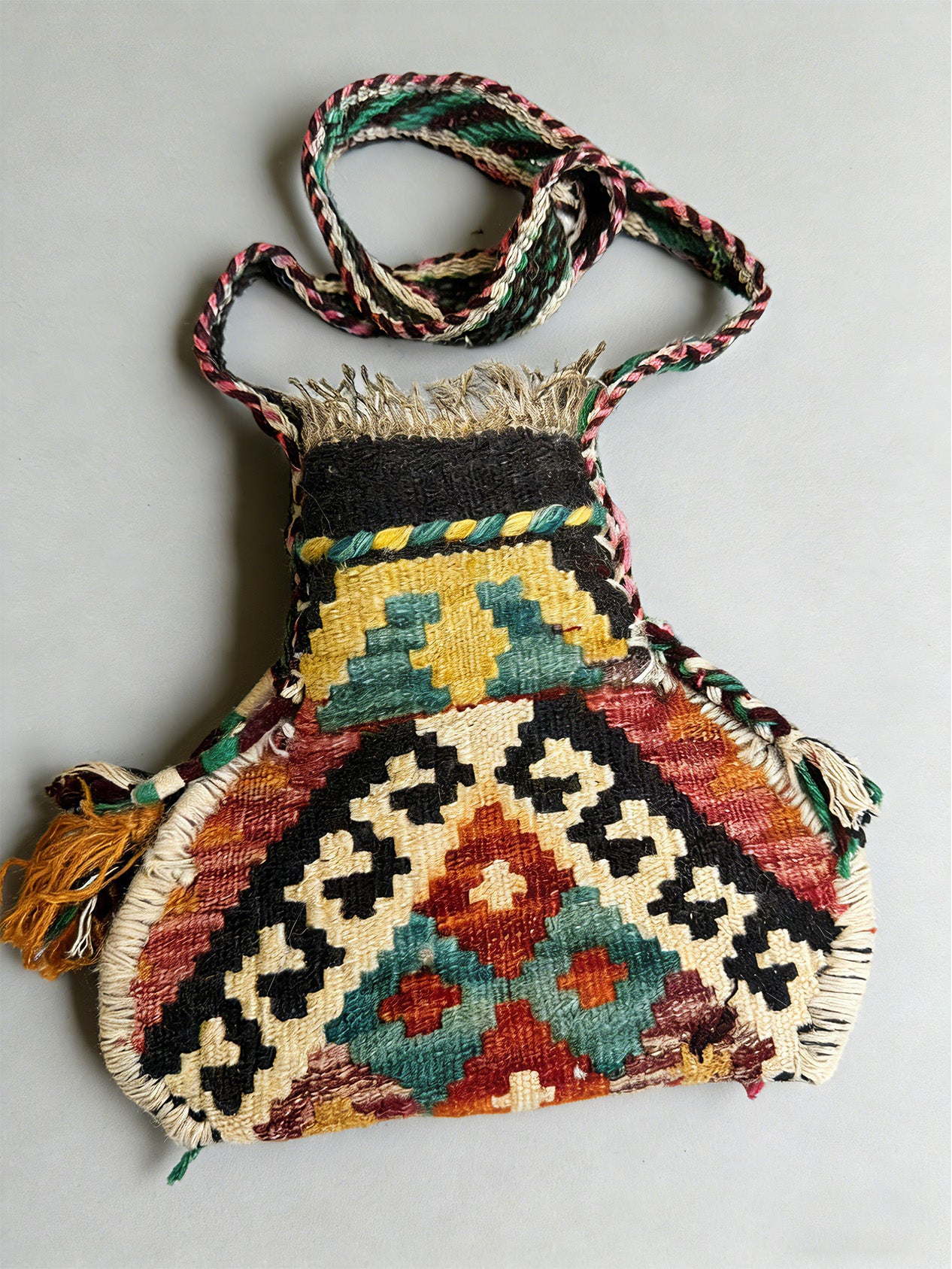 Afghan wool carpet handmade crossbody bag
