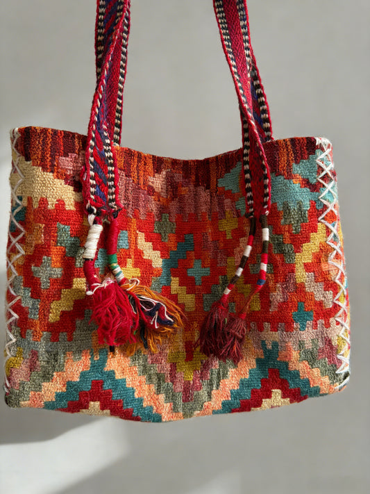 Handmade wool carpet bags