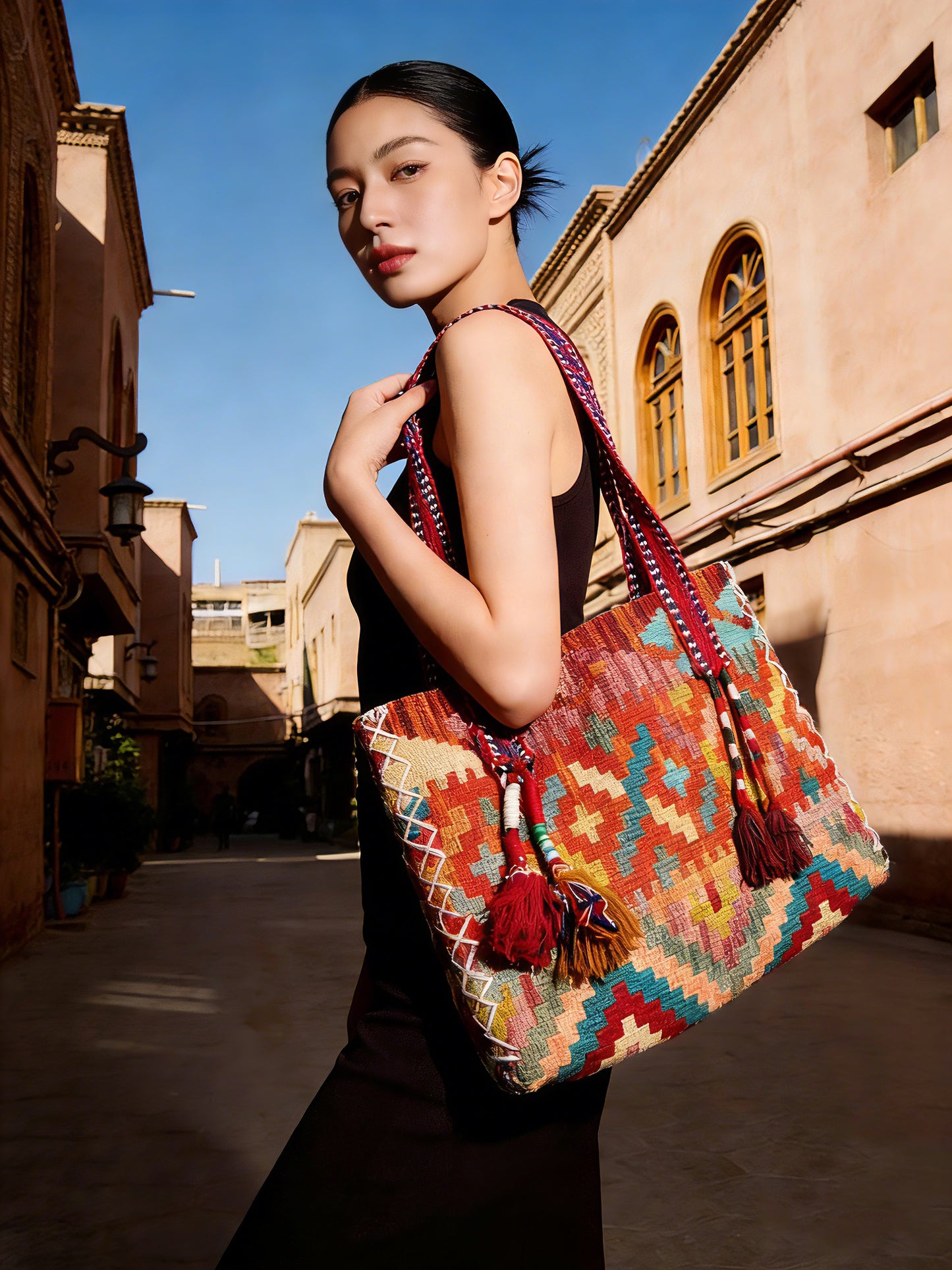 Handmade wool carpet bags