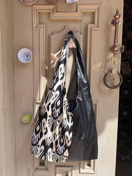 Black Adras Evening Bag - PU Blend, Statement Piece