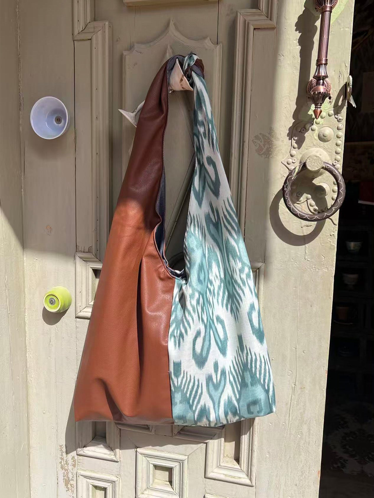 Olive Green Adras PU Blend Clutch - Unique Pattern