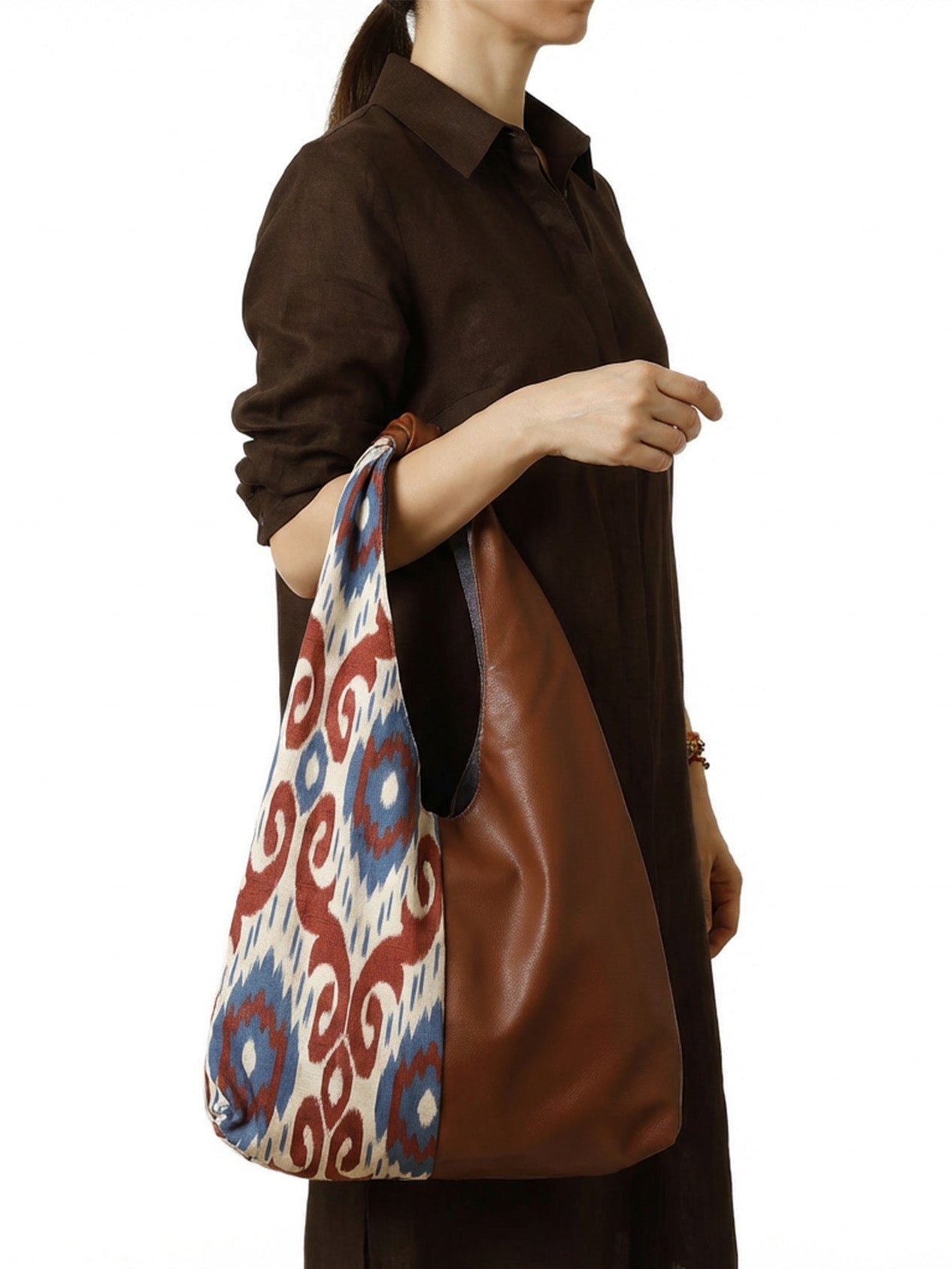 Red PU Blend Adras Tote Bag - Vibrant & Textured