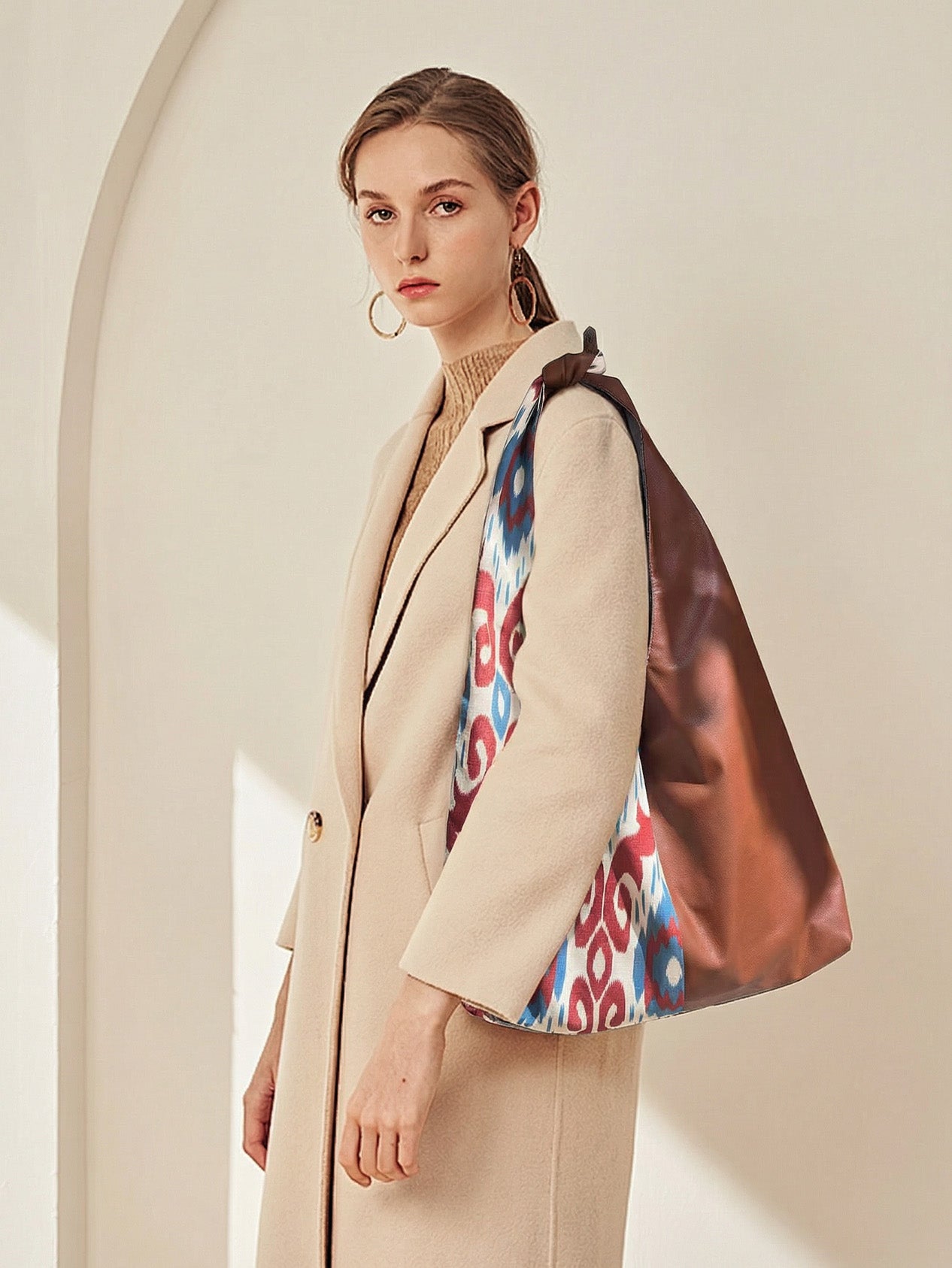 Red PU Blend Adras Tote Bag - Vibrant & Textured